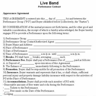 Negotiating Gig Payment For Your Live Band Get A Signed Contract Document