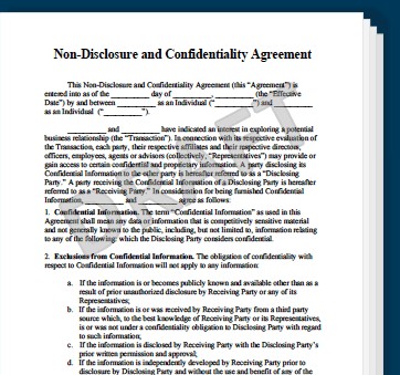 Non Disclosure Agreement Template Create A Free NDA Form Legal Document California