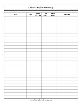Office Supplies Inventory Template Document