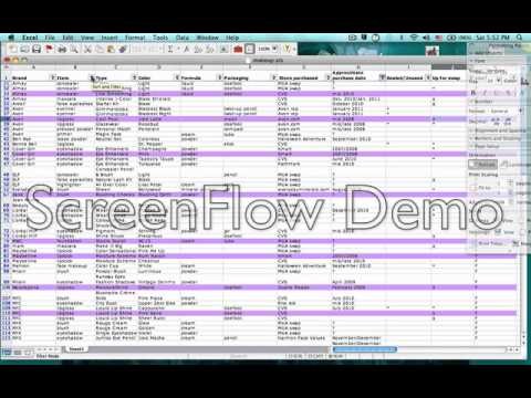 Organize Your Makeup With An Excel Spreadsheet YouTube
