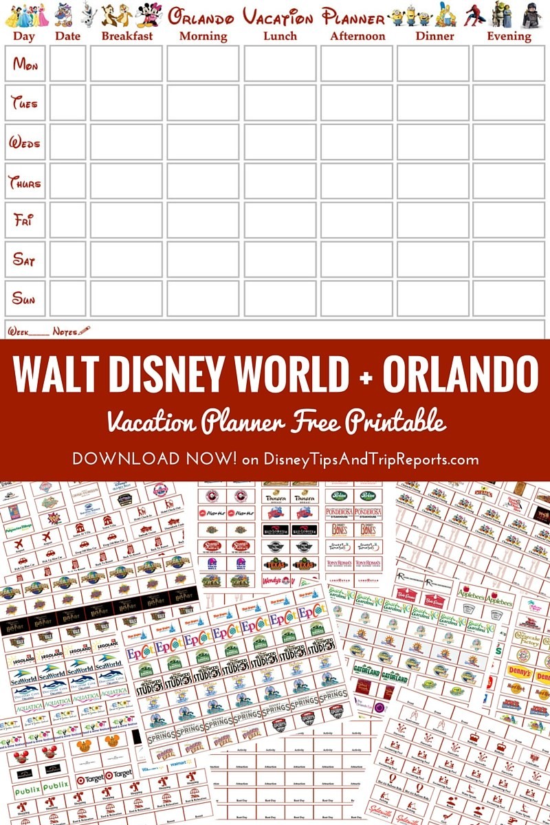 Orlando Walt Disney World Vacation Planner Free Printable Document