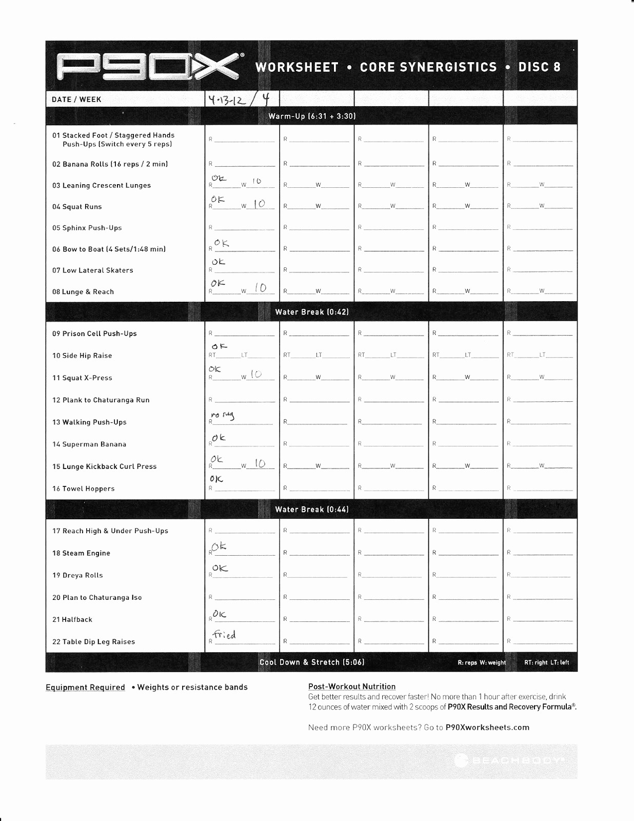 P90x Chest And Back Worksheet Best Of Worksheets Document