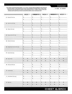 P90X Workout Sheets Legs And Back Free PDF Download Document