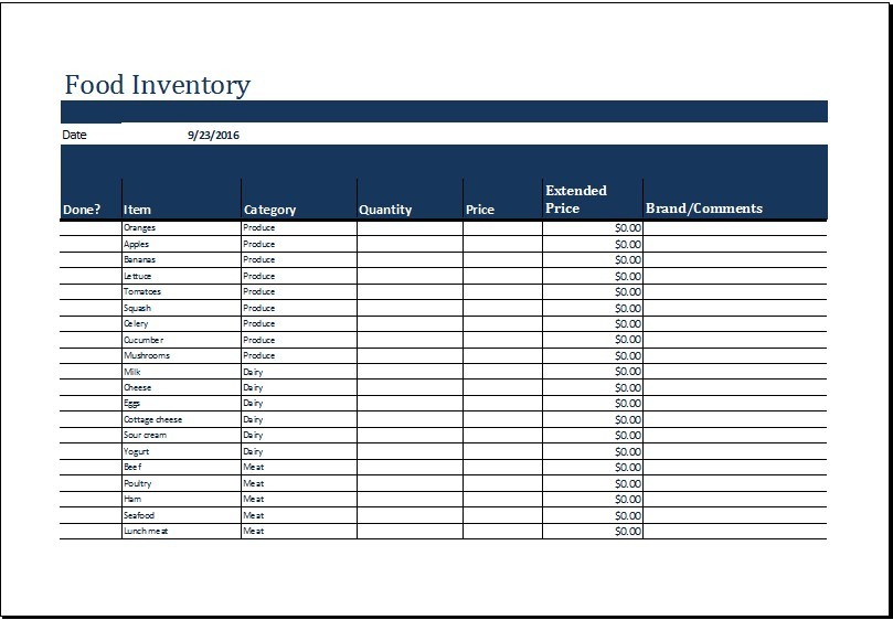 Pantry Inventory Template Excel Austinroofing Us