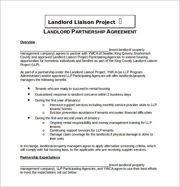 Partnership Agreement Template 11 Free Word PDF Document Download