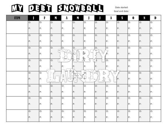 Payoff Debt Snowball Worksheet PDF Digital Instant Download Document Dave Ramsey Worksheets