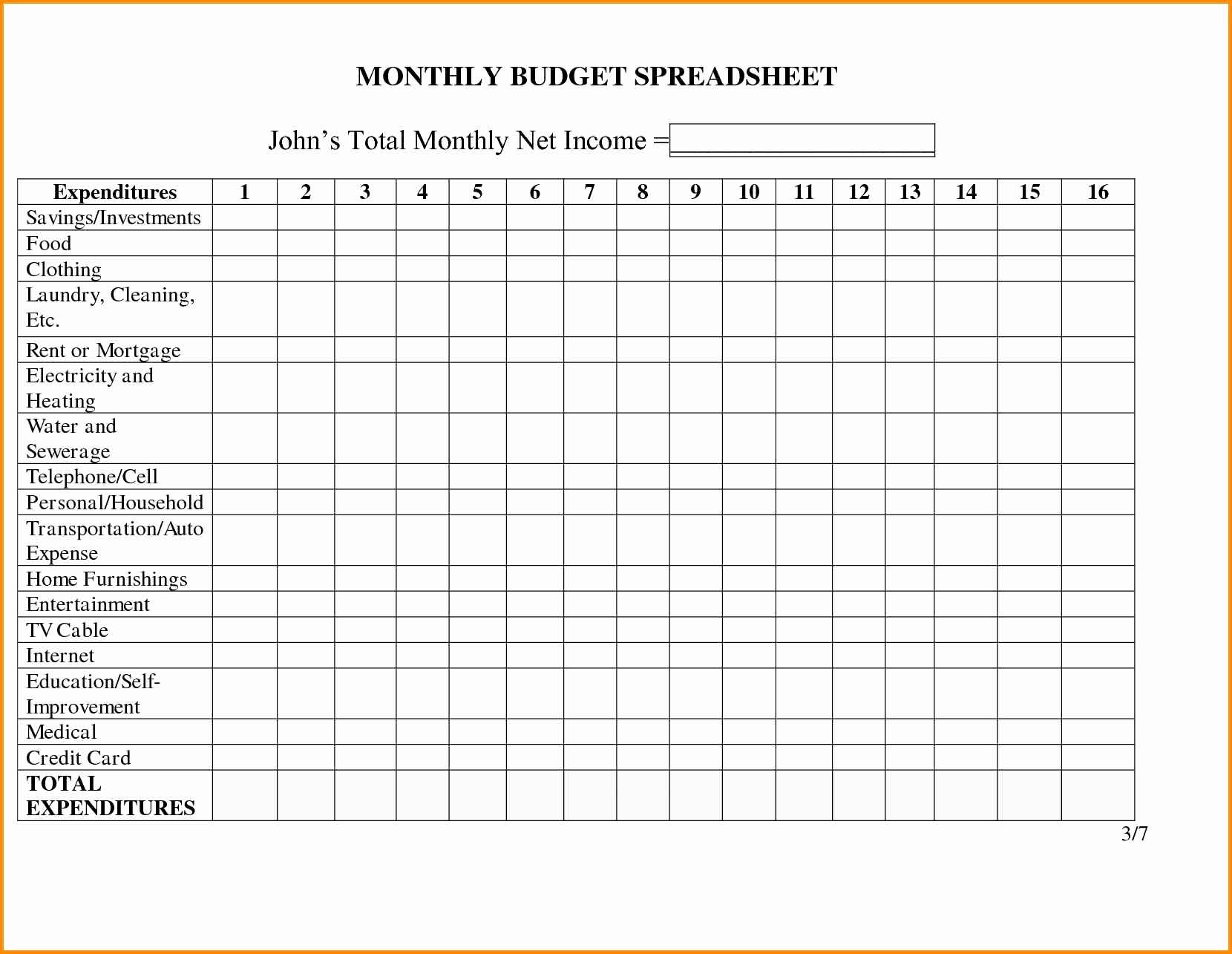 Personal Daily Expense Sheet Excel Inspirational Monthly Household