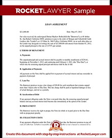 Personal Loan Agreement Template Simple Document Hard Money