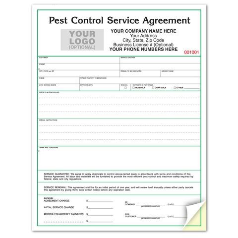 Pest Control Service Contract Agreement Document Template