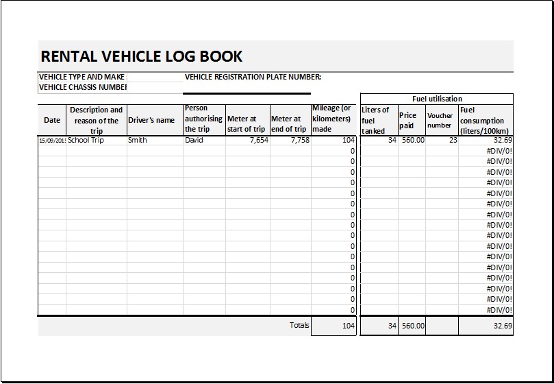 Pin By Alizbath Adam On Daily Microsoft Templates Pinterest Document Vehicle Log Book Template Excel Free