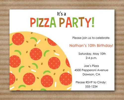 Pizza Party Invitation For Makes The Document