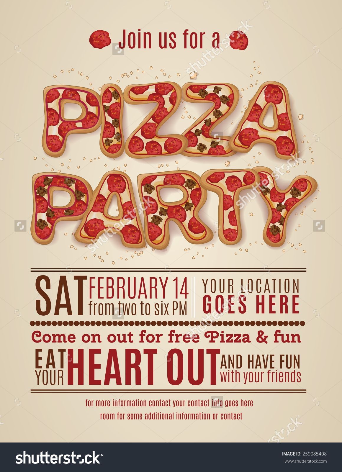 Pizza Party Invitation Template Free Templates Design Document