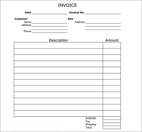 Plain Invoice Template Apcc2017 Document