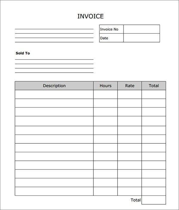 Plain Invoice Template Blank