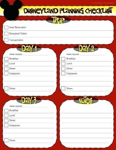 Planner Template New Itinerary Vacation Custom Trip For Your Disney