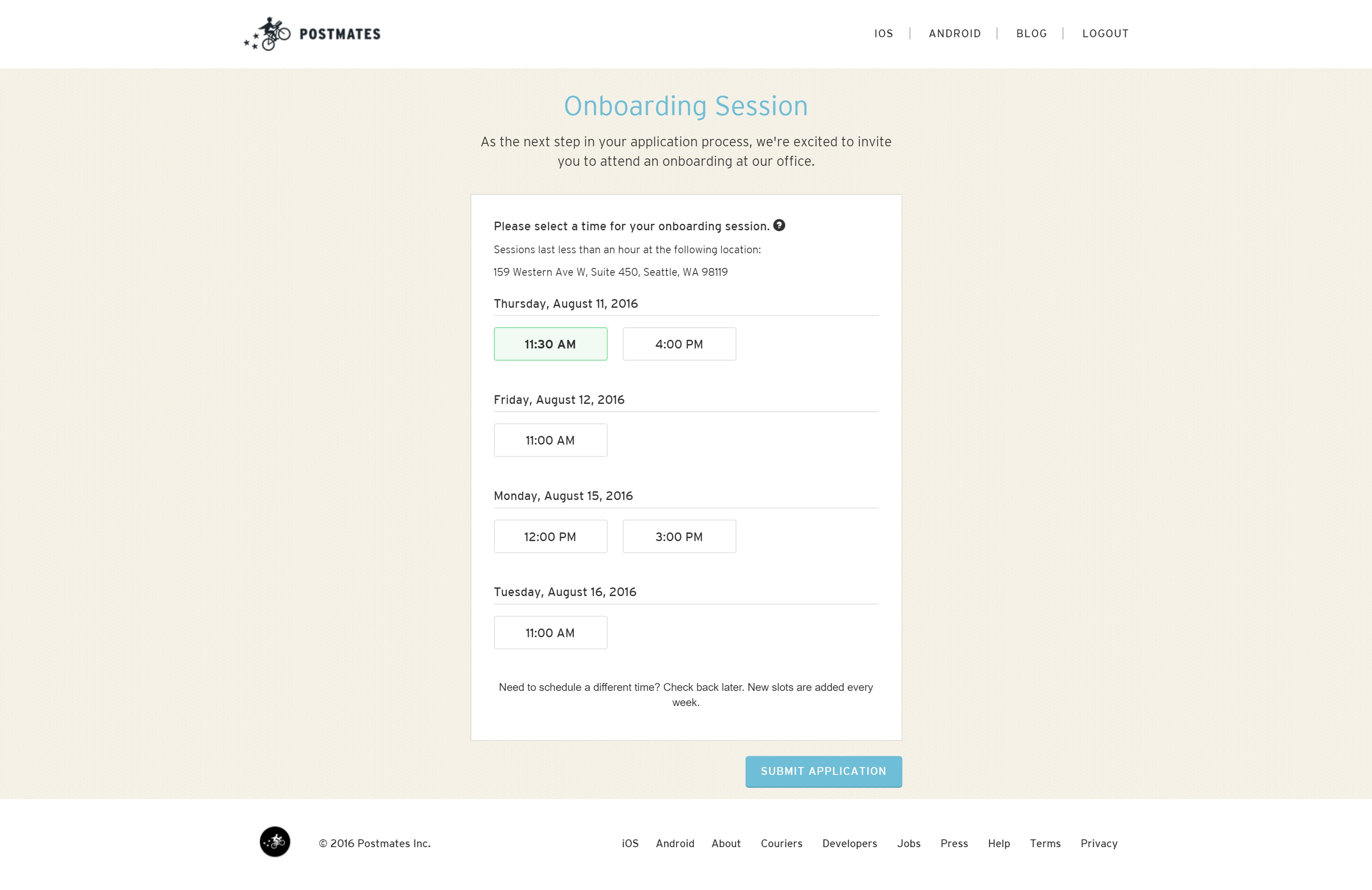 Postmates Courier Application Background Check And Onboarding Document