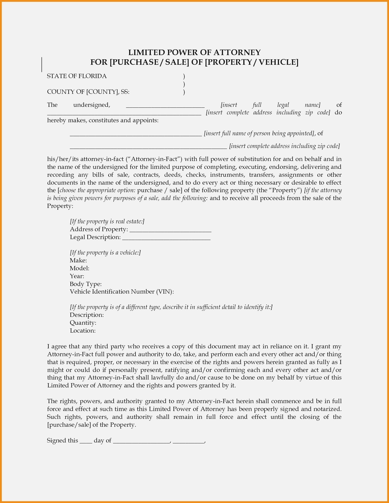 Power Of Attorney Form Florida Dmv Lovely Sc Forms Document