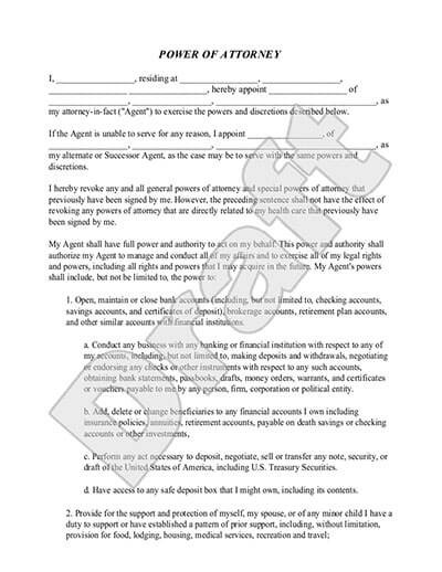 Power Of Attorney S POA Templates Rocket Lawyer Document Sample
