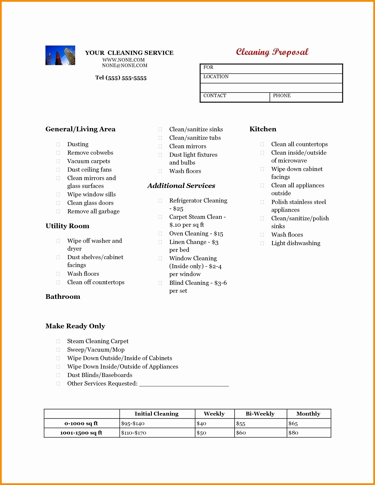 Pressure Washing Proposal Template Elegant Contract