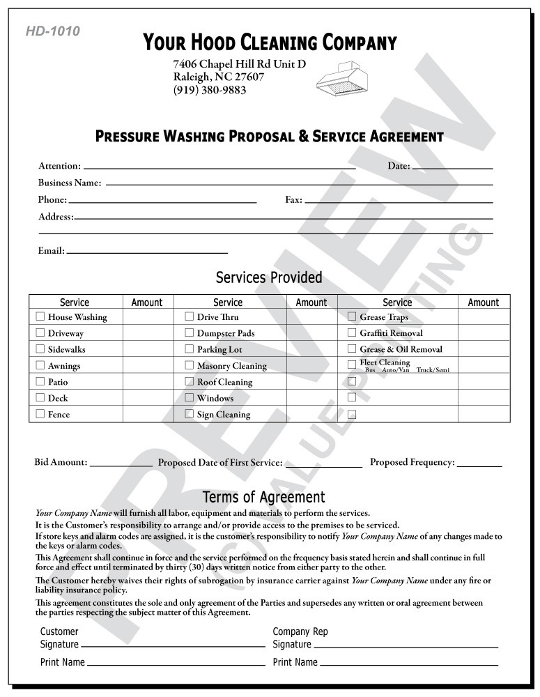 Pressure Washing Proposal Template One Piece