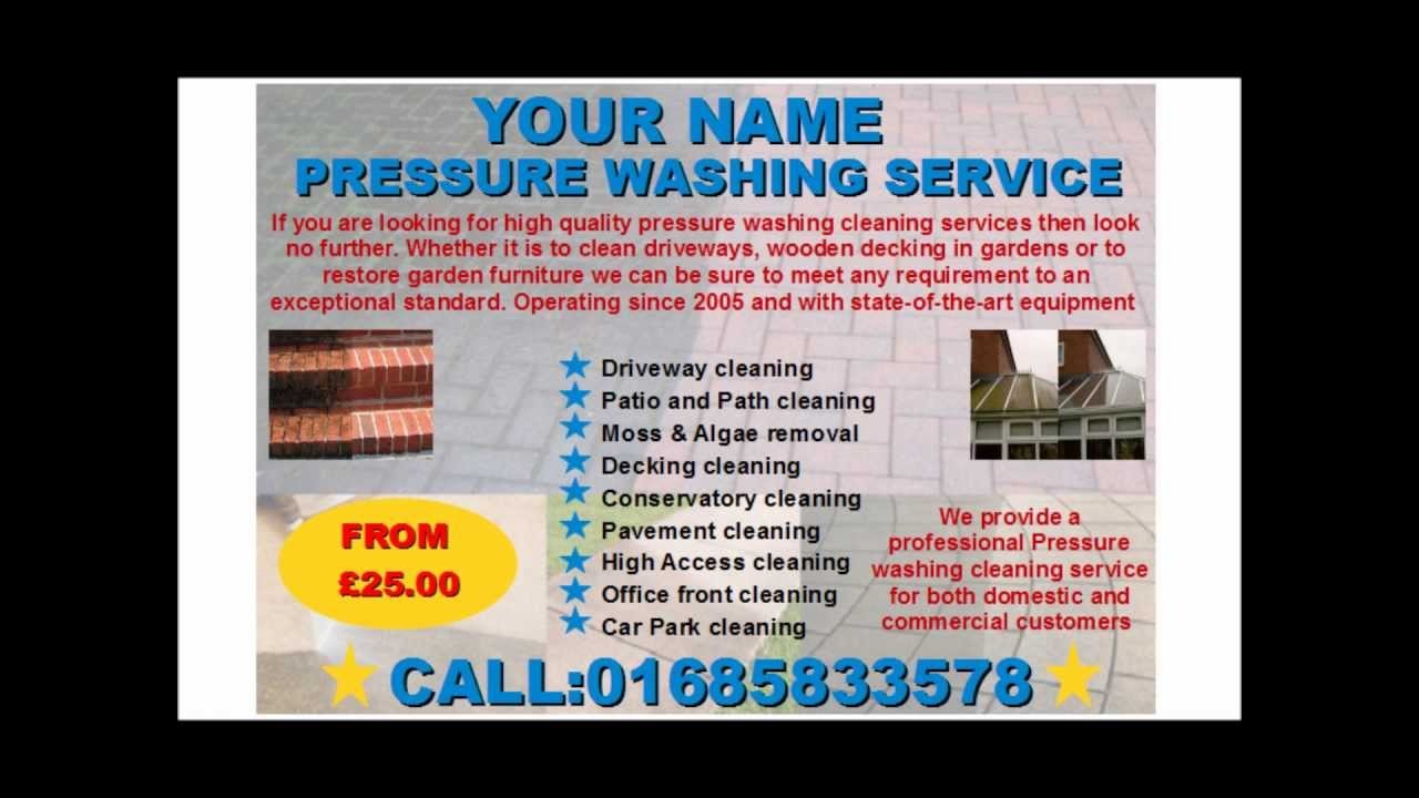 Pressure Washing Services Flyer Template YouTube Document Powerwashing