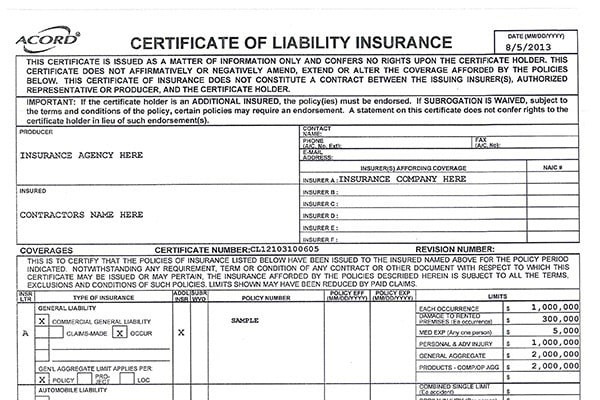 Pricing Charging For A Certificate Of Insurance PhotoShelter Blog Document