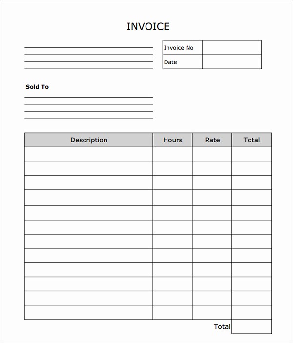 Printable Blank Invoice Download To Print Free Do Document