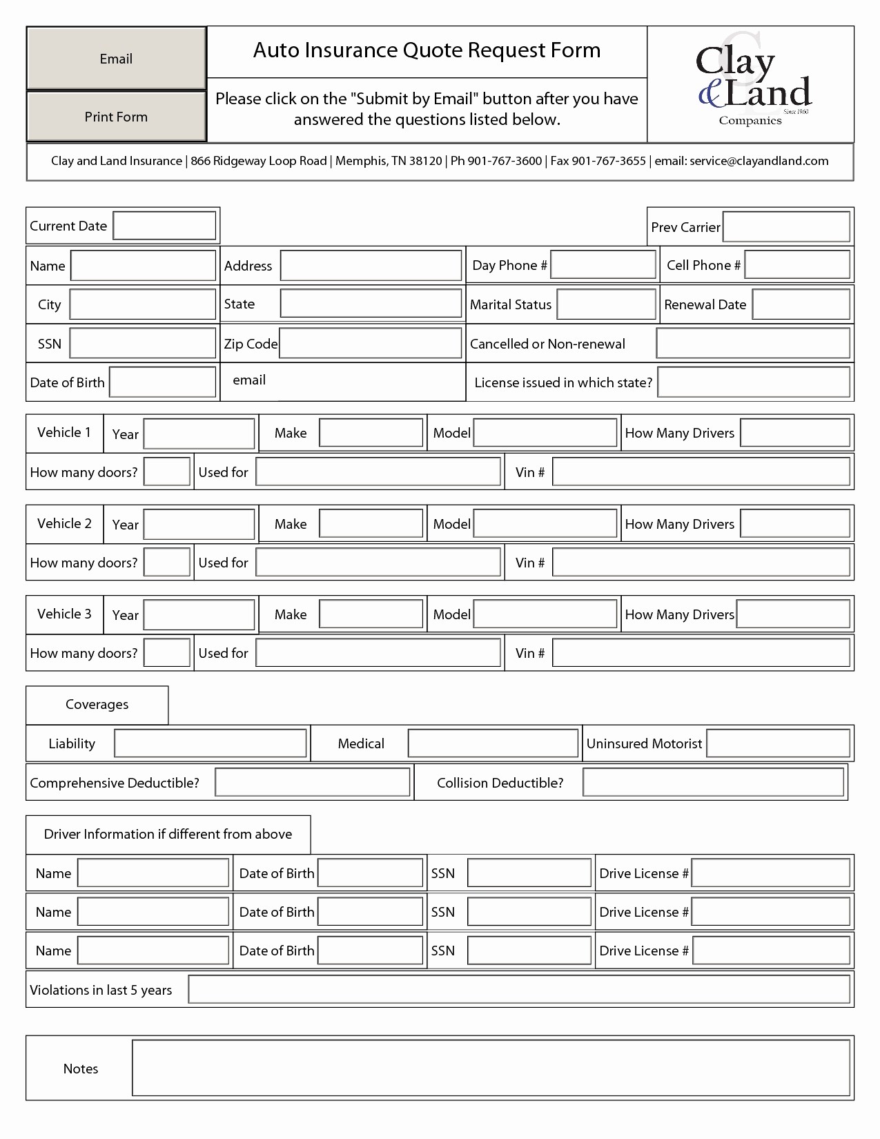 Printable Car Insurance Forms Awesome Cards Document