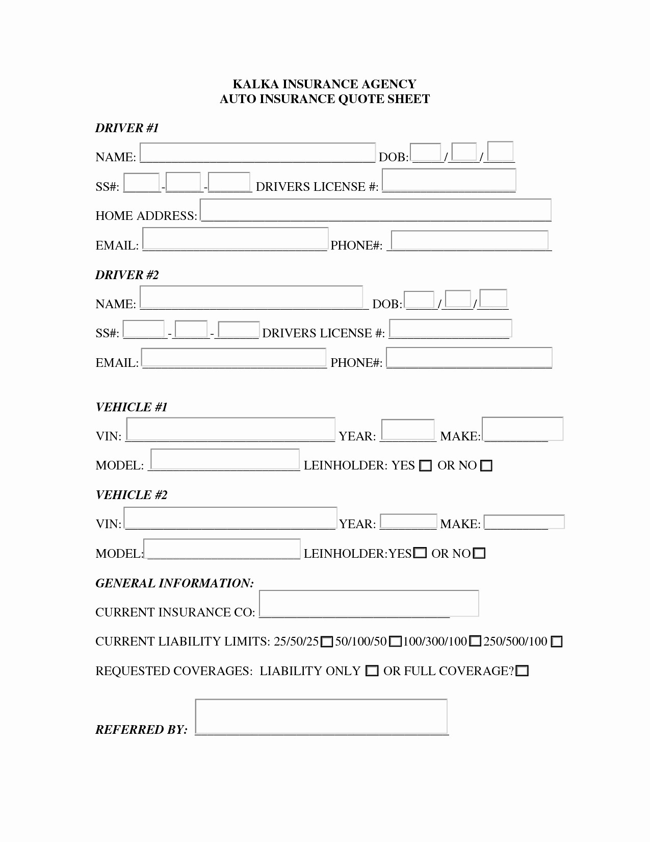Printable Car Insurance Forms Beautiful Document