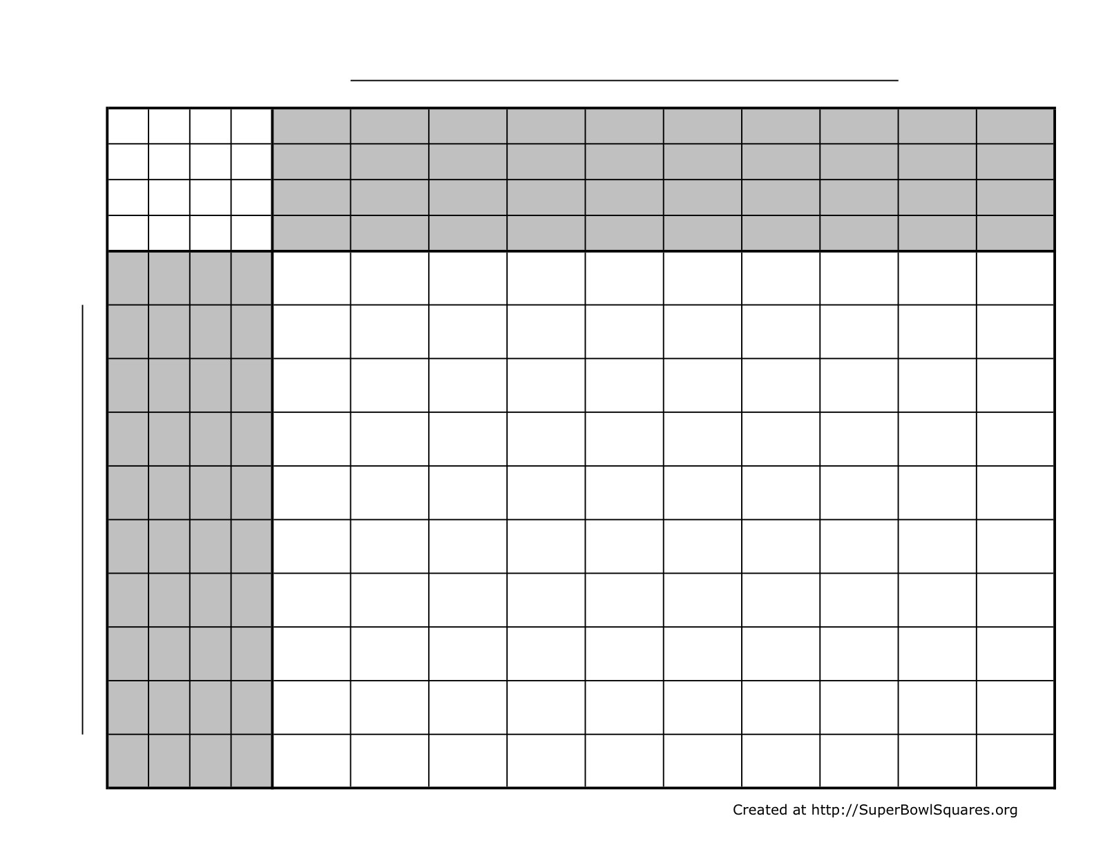 Printable Football Squares Sheets Document Blank Template