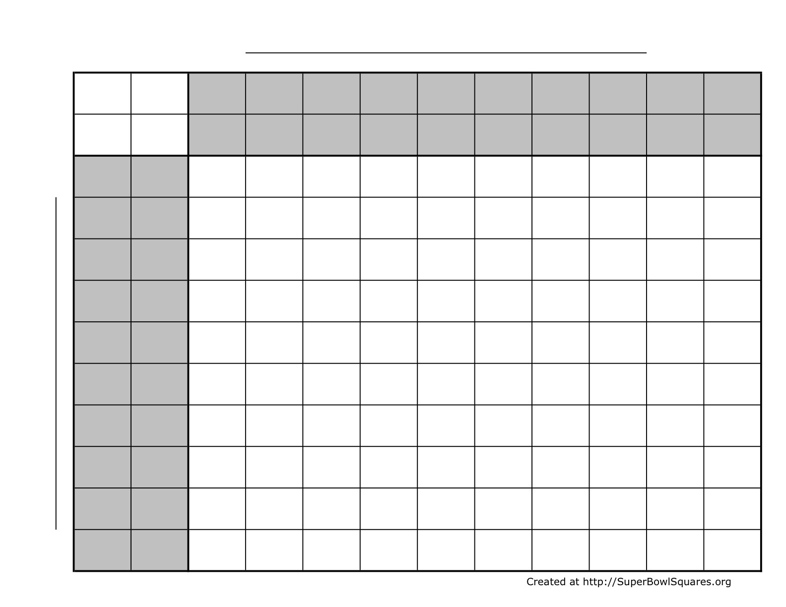 Printable Football Squares Sheets Document Blank Template