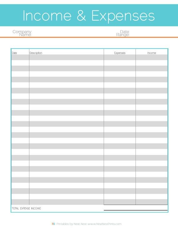 Printable Income Expense Tracker Easy By NeatNestPrints On Etsy Document