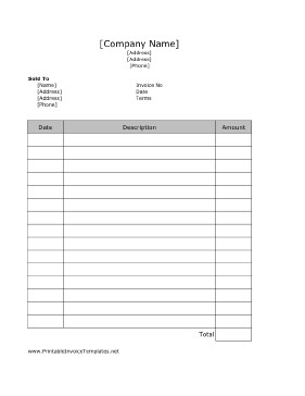 Printable Invoice Templates Document Blank Invoices To Print