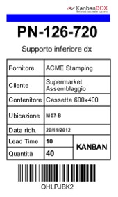 Printing Kanban Labels KanbanBOX Electronic E Document Card Template