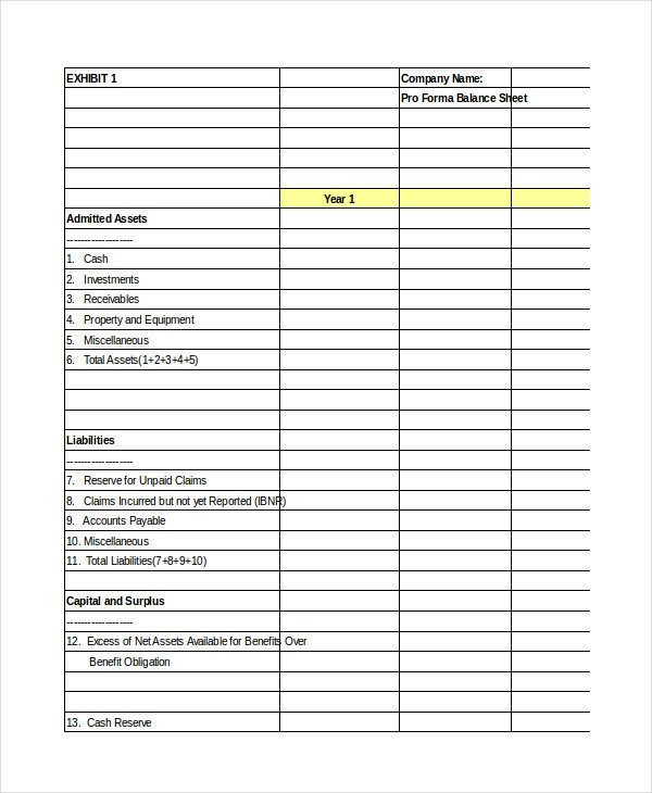 Pro Forma Excel Template 10 Free Documents Download Document Profit And