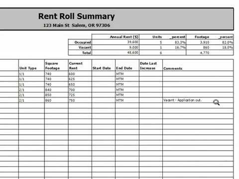 ProAPOD Rent Roll Report Rental Property Analysis YouTube Document Apartment Template