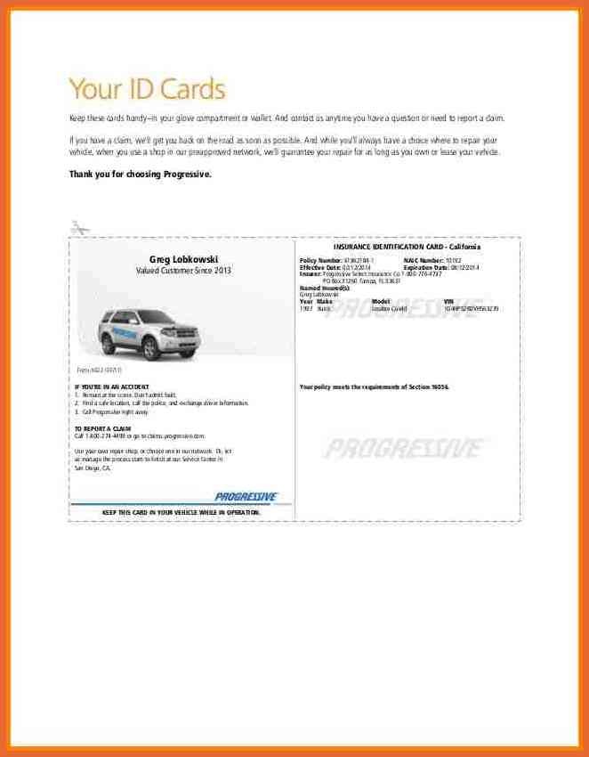 Progressive Insurance Card Template Website With Photo Gallery Document Auto