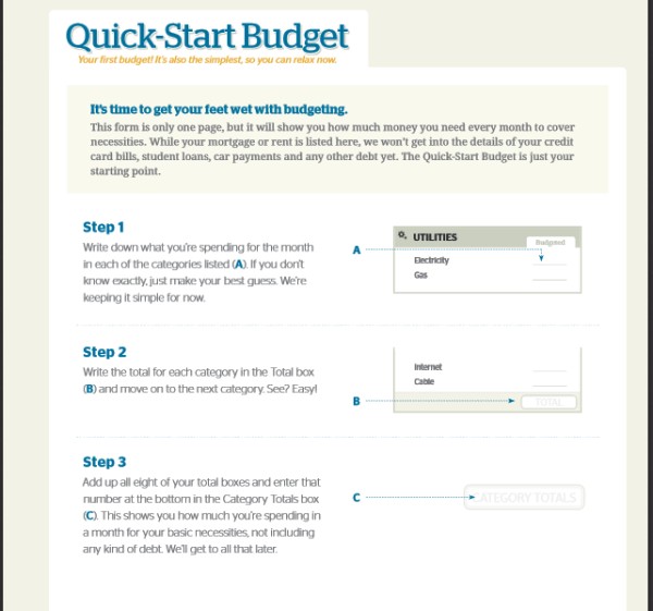 Quick Start Budget Dave Ramsey Templates Document