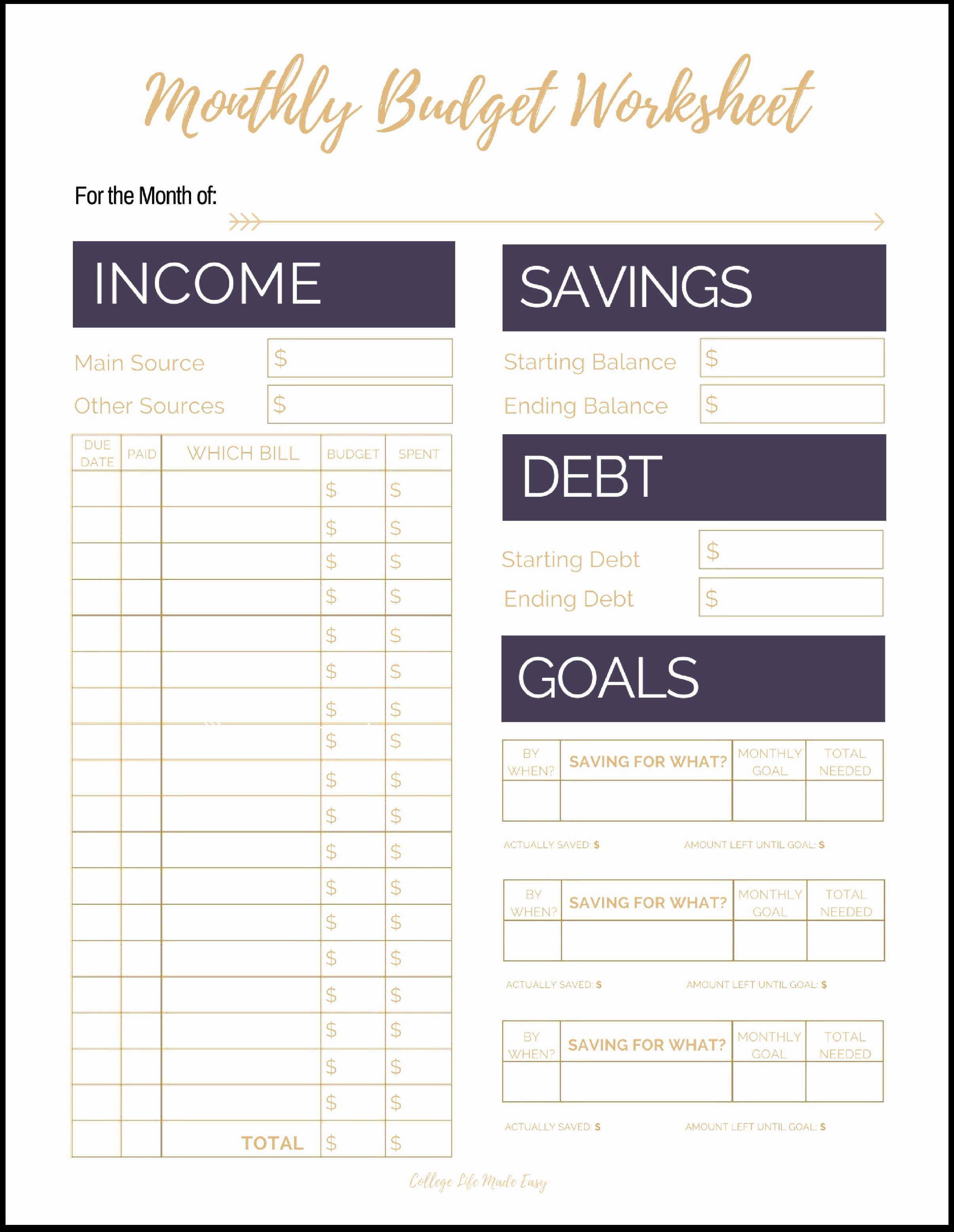 Real Simple Budget Worksheet New Bud Save Document