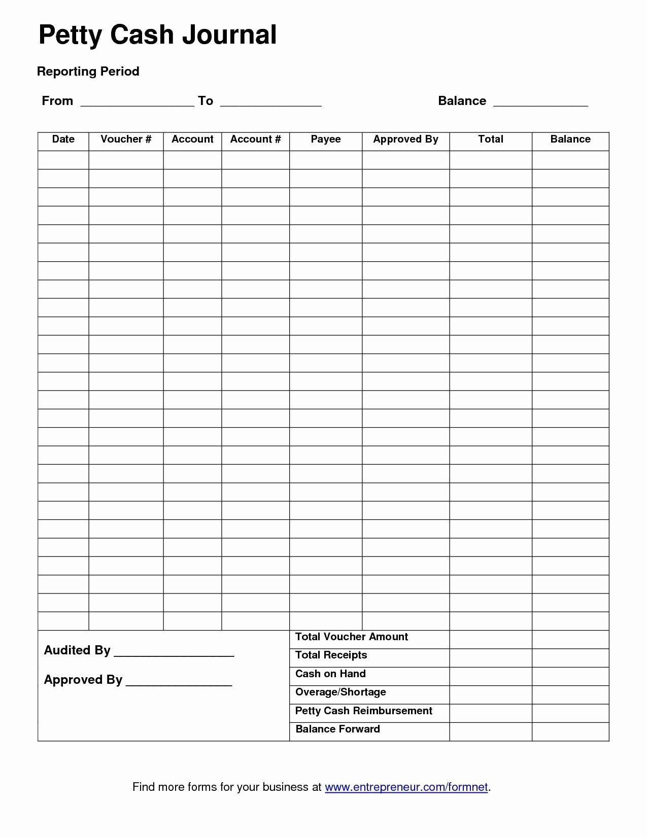 Record Keeping For Small Business Templates New Template Petty Document