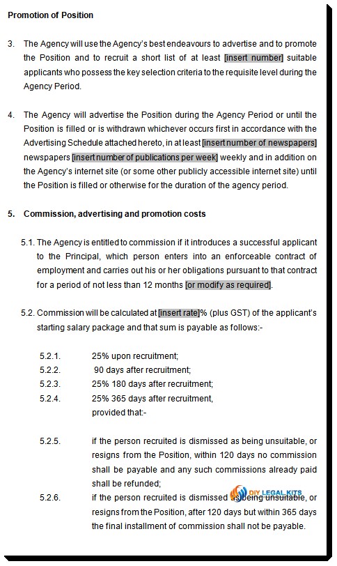 Recruitment Or Employment Agency Agreement Template Document