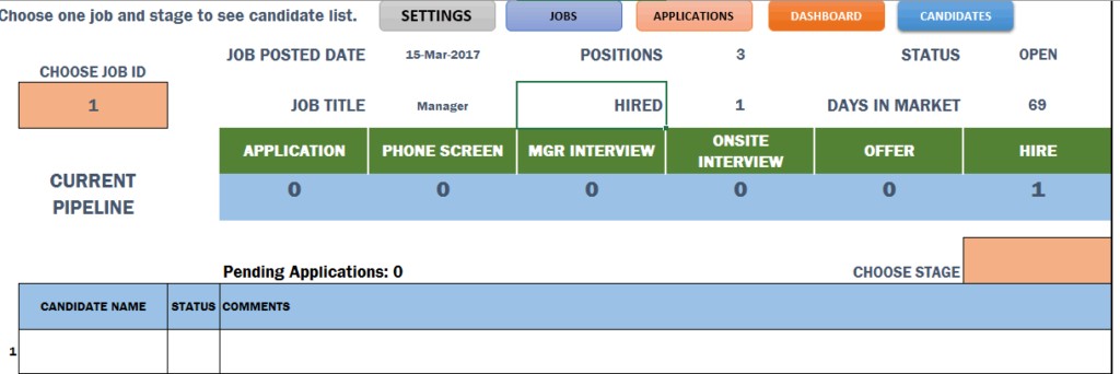 Recruitment Tracker Template In Excel Techniology Net Document