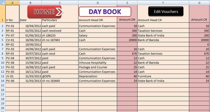 Red Small Business Accounting Excel S Document