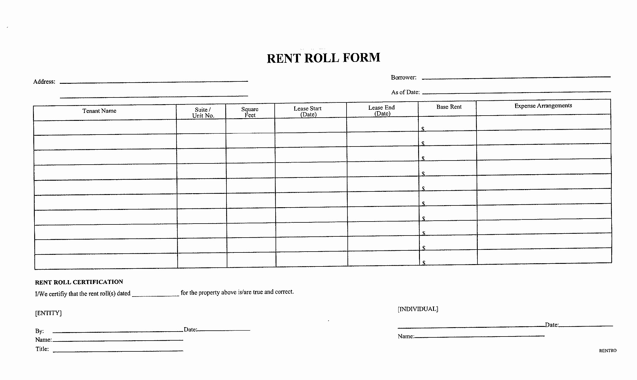 Rent Roll Excel Spreadsheet Inspirational Certified Document Example