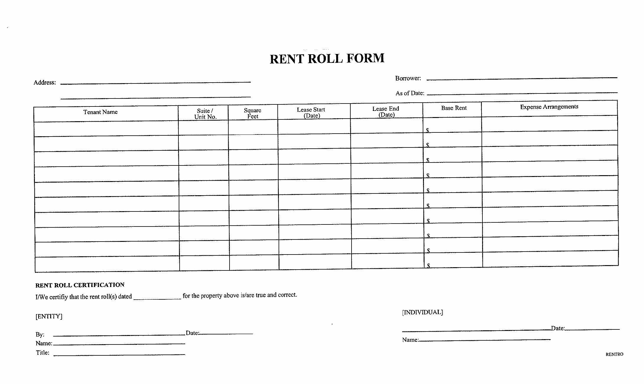 Rent Roll Excel Spreadsheet Luxury 9 10 Template Document