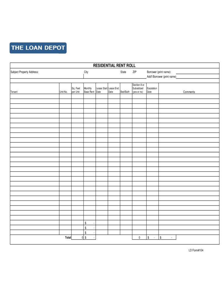 Rent Roll Form 5 Free Templates In PDF Word Excel Download Document