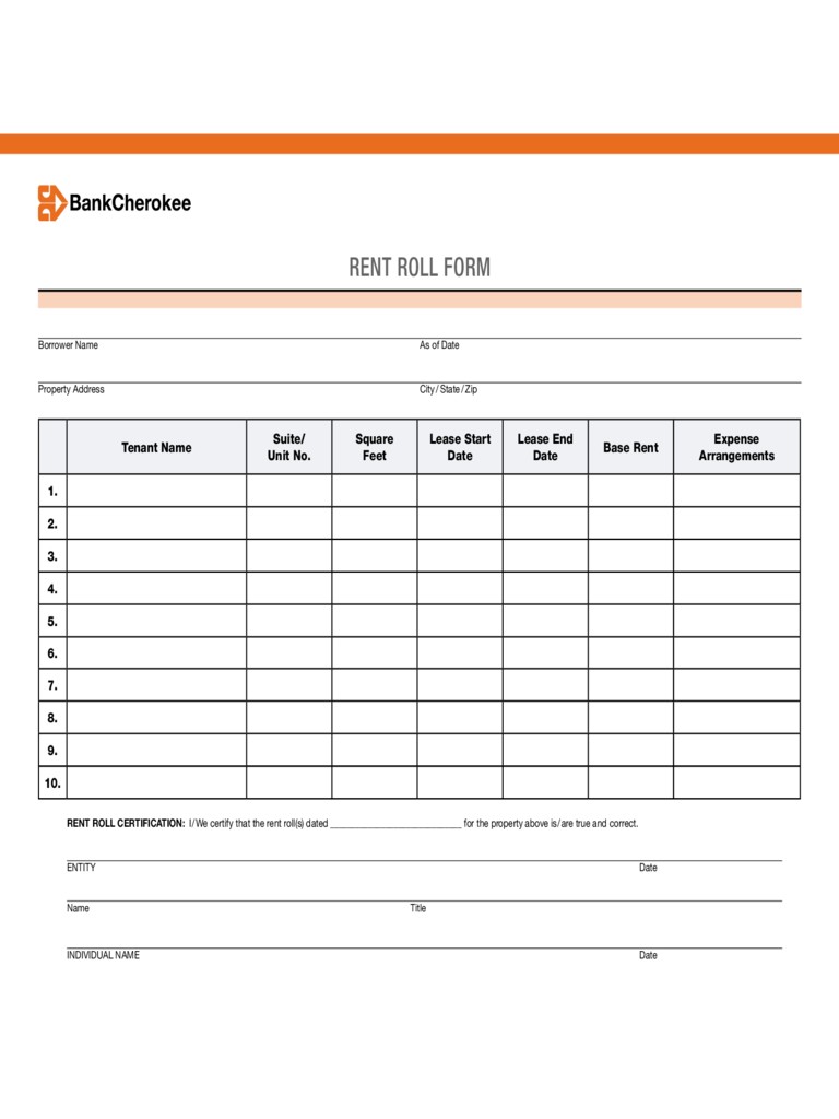 Rent Roll Form 5 Free Templates In PDF Word Excel Download Document Spreadsheet