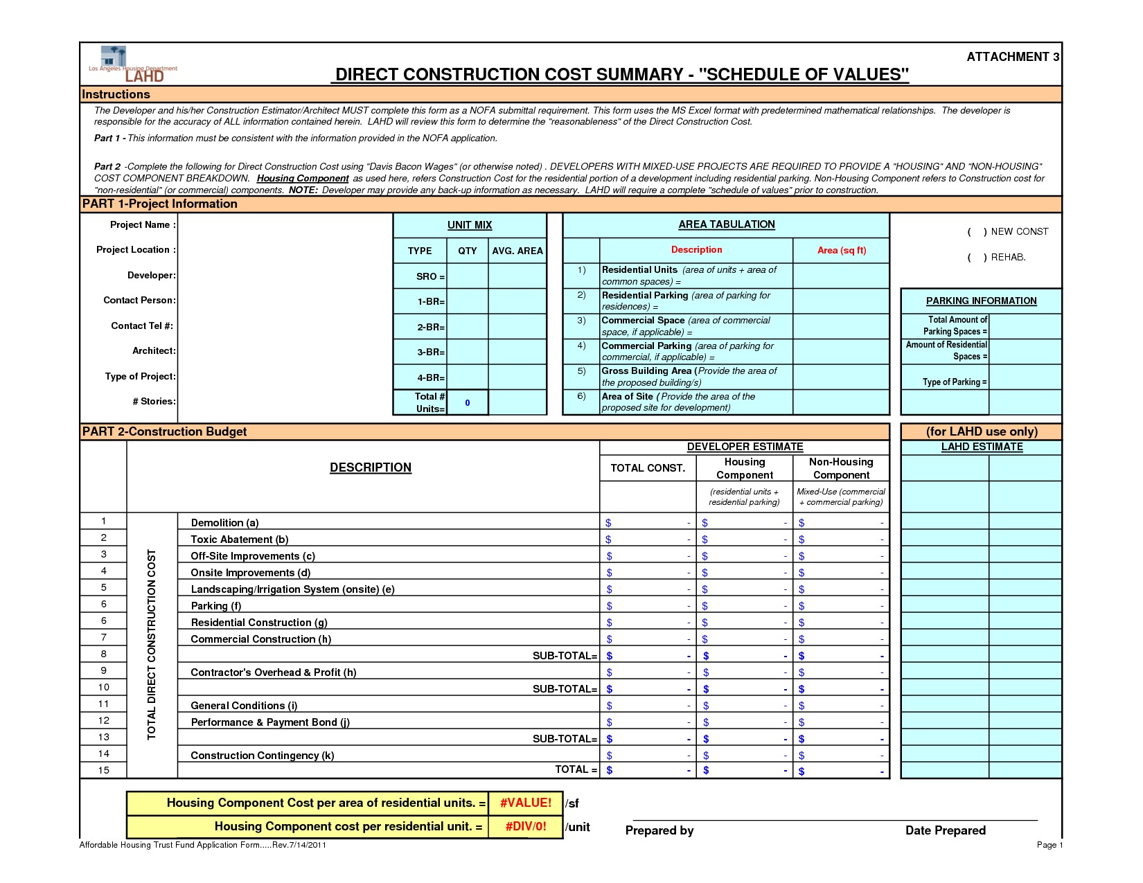 Residential Construction Schedule Template 413151 Home Building Document Cost Breakdown