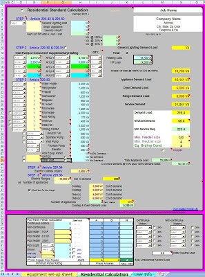 Residential Load Calculation Spreadsheet Electrical Knowhow Document Nec