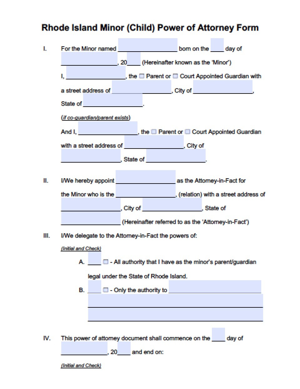 Rhode Island Vehicle Power Of Attorney Form Document Mississippi Forms